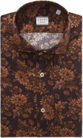 Xacus shirt - Heren - Zakelijke Overhemden - Bruin - 3XL - Katoen - Overhemden