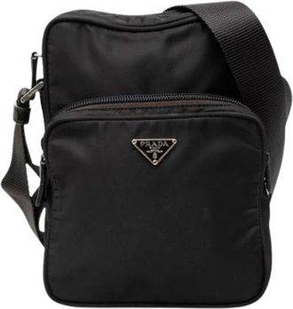 Prada Pre-owned Cross Body Bags, female, Black, Size: ONE SIZE Pre-owned Nylon Crossbody Bag