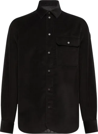 Moncler Moncler Corduroy Shirt, Men, Black, Size: 3xl