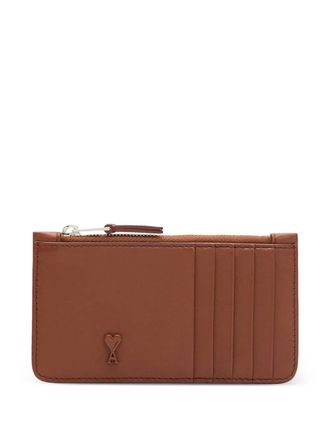 Ami ami de coeur zipped card holder - Brown