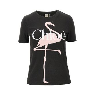 Chlo&eacute; Flamingo print Baby Fit T-shirt Woman XS