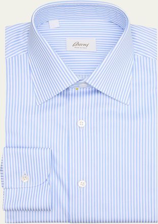 Brioni Mens Cotton Bengal Stripe Dress Shirt