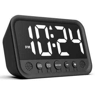 OEM Reloj Despertador Digital Con N&uacute;meros Grandes, Pantalla Led, Brillo Y Volumen Ajustables, Funci&oacute;n De Repetici&oacute;n, Formato 12/24 Horas, Alimentado Por L