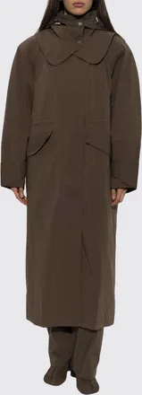 Iro Parka lungo in misto lana impermeabile con cappuccio e collo Peter Pan