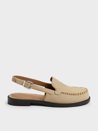 Charles & Keith Gale Faux Suede Slingback Loafers