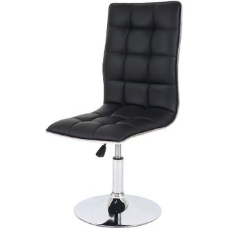 Hhg Hhg - Nunca Usado] Silla De Comedor 272, Silla De Cocina, Giratoria Regulable En Altura, Polipiel, Negro