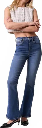 Sneak Peek Trista High Rise Ultra Stretch Flare Jeans In Blue