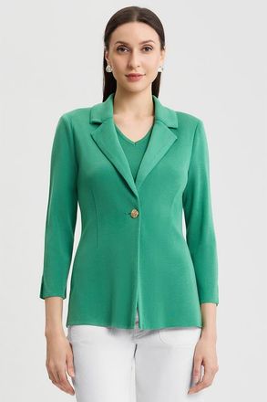 Ming Wang Tailored Single-Button Knit Jacket in Kelly Green at Nordstrom, Size X-Large