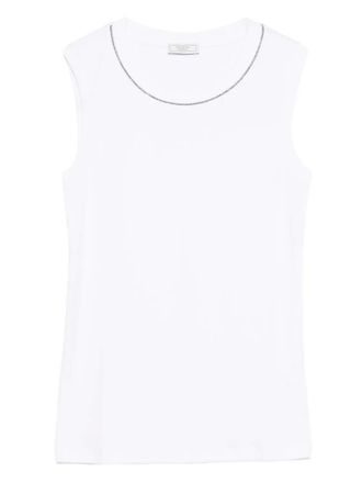 PESERICO sleeveless tank top - women - Cotton/Elastane - 44 - White