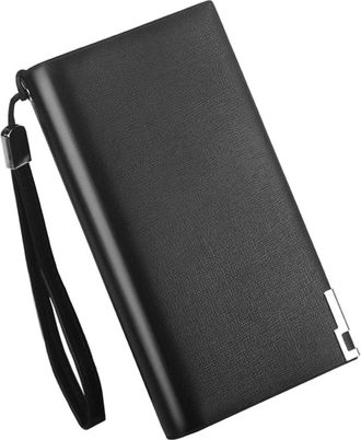 UPKOCH Multifunctional Large Capacity Men S Wallet Long Zipper Purse Black Stylish Clutch for Office Party Daily Use with Secure Zip Closure