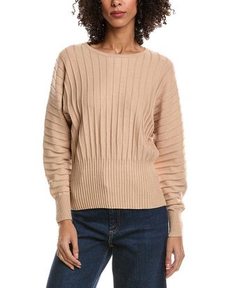 T Tahari Vertical Rib Dolman Sleeve Sweater
