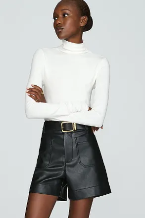 Maeve Colette Faux Leather Longline High Rise Shorts