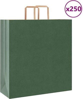 vidaXL Bolsas De Papel Con Asas 250 Uds Verde 45x17x48 Cm Vidaxl