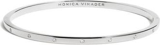 Monica Vinader Lab Grown Diamond Station Bangle in Sterling Silver /Diamond at Nordstrom, Size Medium