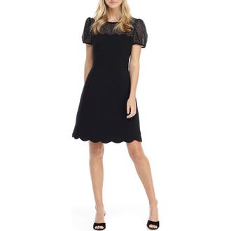 Gal Meets Glam Collection Rhiannon Metallic A-Line Dress in Black Multi at Nordstrom Rack, Size 6