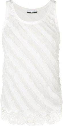 Faith Connexion Fringed Diagonal Striped Vest Top Size XS