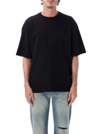 Amiri Monochrome Tone-On-Tone Logo Embroidered Oversized T-Shirt