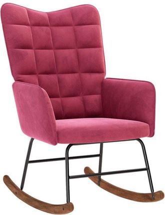 vidaXL Silla Mecedora De Terciopelo Rojo Vino Tinto Vidaxl