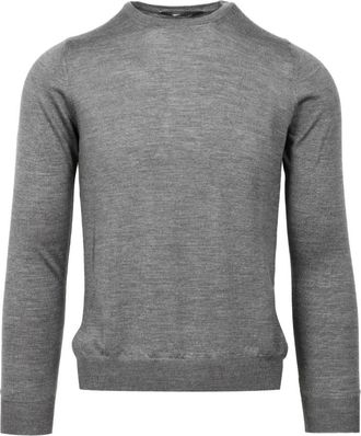 Tagliatore Trui met ronde hals - Heren - Ronde hals truien - Grijs - 2XL - Wol - Truien & Vesten