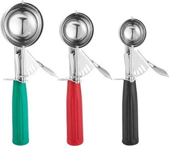 No Brand Tres Cucharas De Acero Inoxidable Para Helado De Galleta: Grande, Mediana Y Peque&ntilde;a. Especialidades De Reposter&iacute;a (cucharas Para Cupcakes): Verde, Roj