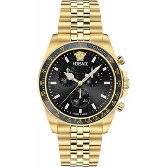 Versace Greca Chrono Wave Chronograaf - Heren - Accessoires - Geel - Maat: ONE Size
