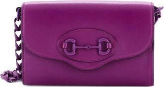 Gucci Horsebit 1955 Curved Flap Shoulder Bag Leather Mini crossbody bag - Paars