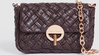 Vanessa Bruno Petit Sac Moon Cuir Tressé Chocolat