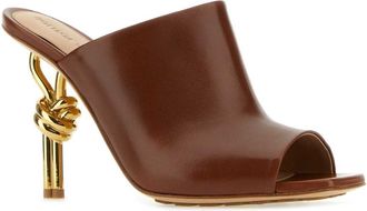 Bottega Veneta Womens Brown Nappa Leather Knot Mules Marrone Sandali Sandal