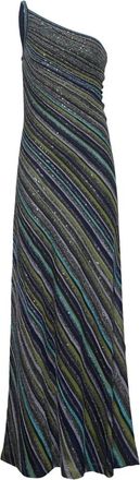 Missoni Maxi-jurk met pailletten en &eacute;&eacute;n schouderband - Dames - Avondkleed - Veelkleurig - S - Pailletten - Kleedjes