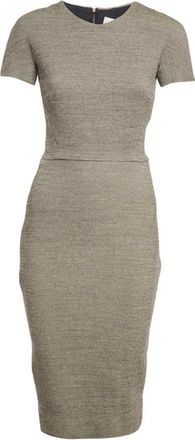 Victoria Beckham Abito midi in lana a maniche corte - Toni neutri