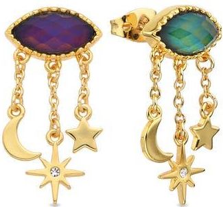 Eye Candy Los Angeles Celia Moonstone Mismatched Drop Earrings in Gold at Nordstrom Rack