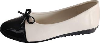 Generic Womens Fashion Leather Casual Shoes with Elegant Bow Flat for Everyday Comfort and Style (White, 4.5)