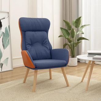 vidaXL Sill&oacute;n De Relax De Tela Y Pvc Azul Vidaxl