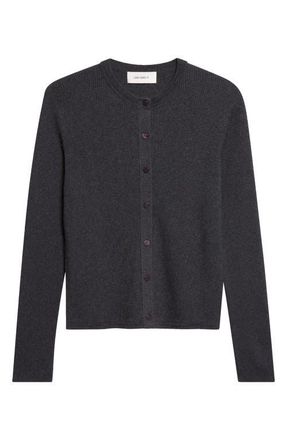 Lisa Yang Abeena Cotton & Cashmere Rib Cardigan in Eclipse at Nordstrom, Size 1
