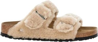 Birkenstock Arizona Shearling Narrow Fit - Dames - Sandalen - Beige - 37 EU - Leer - Schoenen