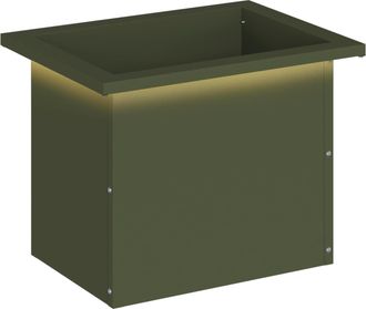 vidaXL Jardinera Para Jard&iacute;n Con Luces Led Verde Oliva 30 X 40 X 30 Cm Vidaxl