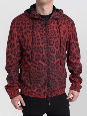 Dolce & Gabbana leopard-print hooded zip-up jacket