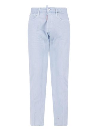 Dsquared2 Light Blue Straight-Leg Cotton Denim Jeans