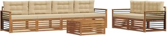vidaXL Conjunto De Sof&aacute;s De Exterior 7 Uds. Natural Y Beige Vidaxl