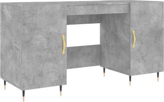 vidaXL Scrivania Grigio Cemento 140x50x75 cm in Legno Multistrato - Vidaxl