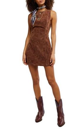 Free People Atlas Cutout Faux Suede Minidress in Chicory Coffee at Nordstrom Rack, Size Small