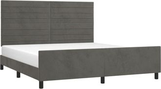 vidaXL Vidaxl - Estructura De Cama Sin Colch&oacute;n Terciopelo Gris Oscuro 160x200cm