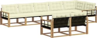 vidaXL Conjunto De Sof&aacute;s De Exterior 8 Uds. Blanco Y Crema Vidaxl