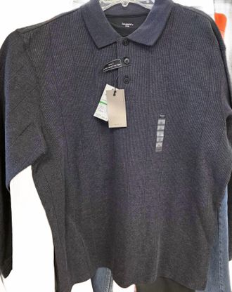 Haggar Mens 2-In-1 Sweater With Built In Tee In Coal Marl