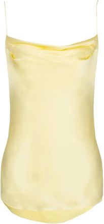 Balmain Top in seta con spalline - Giallo