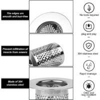 OEM Colador De Desag&uuml;e Para Ba&ntilde;era, Filtro De Ducha De Acero Inoxidable De 5 Cm Para Cabello - Tap&oacute;n Para Fregadero De Cocina, Malla Filtrante De Desag&uuml;e 