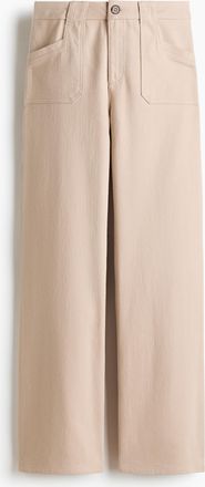 H&M Weite Twillhose - Brown