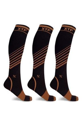 Extreme Fit 3-Pack Copper Infused Ankle Length Compression Socks in Mix at Nordstrom Rack, Size Large/x-Large