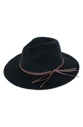 Peter Grimm Devin Braid Band Felt Panama Hat in Black at Nordstrom Rack