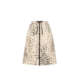 Moncler Moncler Animalier Print Padded Knee-length Skirt, Women, White, Size: 38